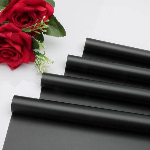 Accguan 24 Sheets Flower Wrapping Paper - Packing Paper, Bouquet Wrapping Paper, for Birthday, Graduation Ceremonies, Wedding, Valentine's Day Gift(Dark Black) in Saudi Arabia