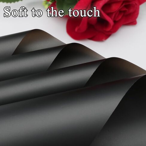 Accguan 24 Sheets Flower Wrapping Paper - Packing Paper, Bouquet Wrapping Paper, for Birthday, Graduation Ceremonies, Wedding, Valentine's Day Gift(Dark Black) in Saudi Arabia