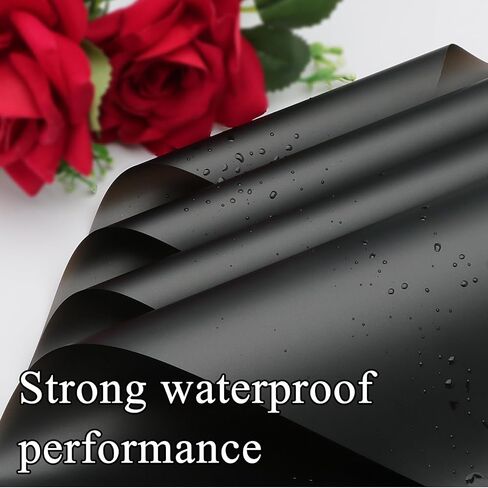Accguan 24 Sheets Flower Wrapping Paper - Packing Paper, Bouquet Wrapping Paper, for Birthday, Graduation Ceremonies, Wedding, Valentine's Day Gift(Dark Black) in Saudi Arabia