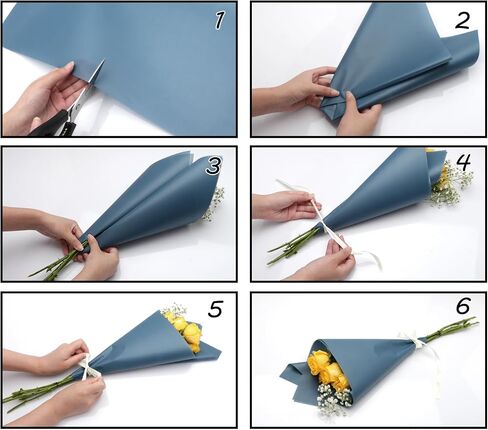 Accguan 24 Sheets Flower Wrapping Paper - Packing Paper, Bouquet Wrapping Paper, for Birthday, Graduation Ceremonies, Wedding, Valentine's Day Gift(Dark Black) in Saudi Arabia