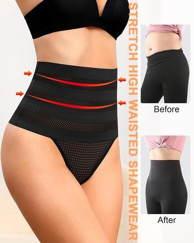 ASIMOON Shapewear for Women Tummy Control Underwear Stretch High Waisted Thongs Ladies Comfy High Cut Waist Trainer Panties in Saudi Arabia
