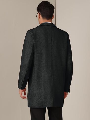 Lars Amadeus Herringbone Overcoats for Men's Classic Fit Single Breasted Winter Trench Coat in Saudi Arabia