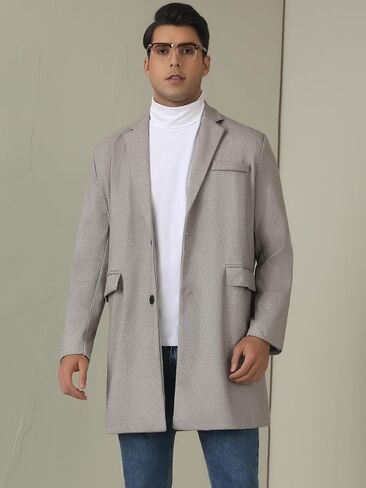Lars Amadeus Herringbone Overcoats for Men's Classic Fit Single Breasted Winter Trench Coat in Saudi Arabia