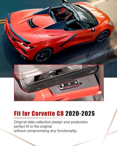 غطاء لوحة قيادة داخلي من ألياف الكربون الحقيقية مناسب لسيارة شيفروليه كورفيت C8 2020 2021 2022 2023 2024 2025 in Kuwait