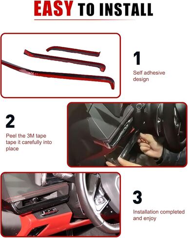 غطاء لوحة قيادة داخلي من ألياف الكربون الحقيقية مناسب لسيارة شيفروليه كورفيت C8 2020 2021 2022 2023 2024 2025 in Kuwait