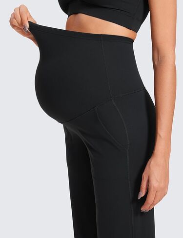سروال CRZ YOGA النسائي Butterluxe للحوامل بأرجل واسعة مع جيوب 31.5 بوصة - تمرين اليوغا فوق البطن أثناء الحمل in Saudi Arabia