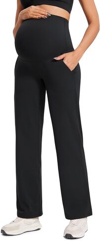 سروال CRZ YOGA النسائي Butterluxe للحوامل بأرجل واسعة مع جيوب 31.5 بوصة - تمرين اليوغا فوق البطن أثناء الحمل in Saudi Arabia