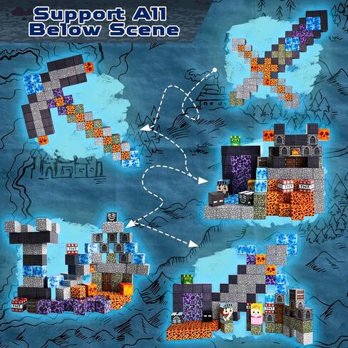 Magnetic Blocks - 100PCS Build Magnet Dark Mechanical Guardian Castle World - Magnetic Toys for Montessori Toddler Christmas Birthday Gifts - STEM Sensory Toys for 3 4 5 6 7 8 9 10 Year Old Boys in Saudi Arabia