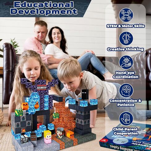 Magnetic Blocks - 100PCS Build Magnet Dark Mechanical Guardian Castle World - Magnetic Toys for Montessori Toddler Christmas Birthday Gifts - STEM Sensory Toys for 3 4 5 6 7 8 9 10 Year Old Boys in Saudi Arabia