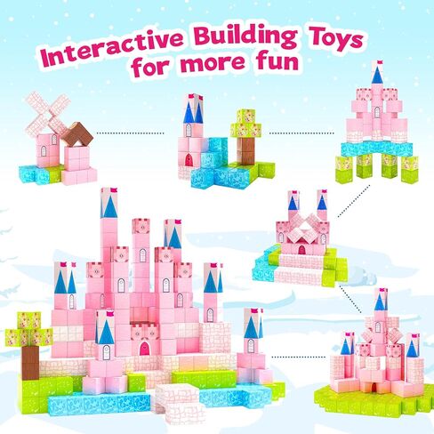 Hiwawind 40Pcs Magnetic Blocks, 1-Inch Pastel Rainbow Magnetic Cubes (Triangles & Quarter Circles), Montessori Sensory Autism Toys for Boys & Girls, Ideal for Kids Ages 3+ in Saudi Arabia
