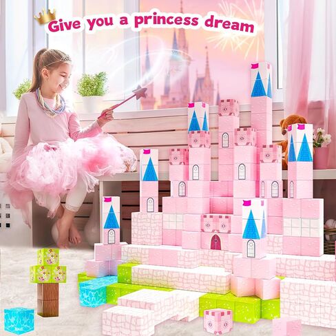 Hiwawind 40Pcs Magnetic Blocks, 1-Inch Pastel Rainbow Magnetic Cubes (Triangles & Quarter Circles), Montessori Sensory Autism Toys for Boys & Girls, Ideal for Kids Ages 3+ in Saudi Arabia