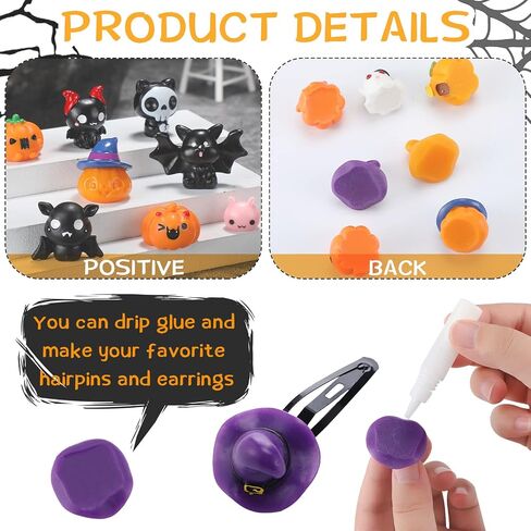Chunful 30 Pcs Mini Resin Figures Halloween Miniatures Figures Pumpkin Ghost Skull Miniatures Bulk for Halloween Party Favors Bag Fillers Garden Dollhouse Decor in Saudi Arabia