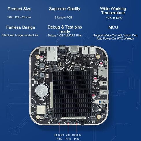 مشغل أندرويد صناعي MINIX X35-i Max 4K Ultra HD، WiFi 6/4GB DDR4/32GB eMMC 5.1 تخزين/GLAN/برامج ثابتة متجذرة مسبقًا/تنشيط على LAN/طاقة تلقائية. مثالية للافتات الرقمية والتطبيقات الصناعية. in Kuwait