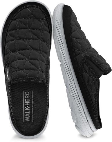 Mens Slippers for Plantar Fasciitis, Slip on Arch Support House Slippers for Men, Lightweight Indoor Outdoor Wide Toe Box Shoes for Men with Cushioned Outsole in Kuwait