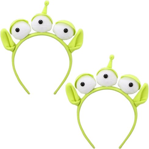 Alien Headband, Green, 2 Count - Elastic Three-eyed Alien Women Hairband for Adults and Children - Funny Party Cosplay Accessory for Halloween, Christmas, Birthday in Saudi Arabia