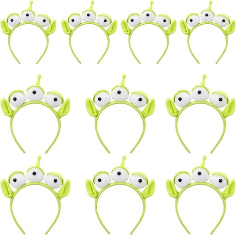Alien Headband, Green, 2 Count - Elastic Three-eyed Alien Women Hairband for Adults and Children - Funny Party Cosplay Accessory for Halloween, Christmas, Birthday in Saudi Arabia