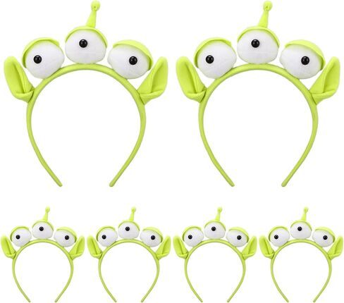 Alien Headband, Green, 2 Count - Elastic Three-eyed Alien Women Hairband for Adults and Children - Funny Party Cosplay Accessory for Halloween, Christmas, Birthday in Saudi Arabia