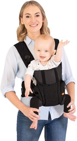 حاملة الأطفال Dreambaby Manhattan القابلة للتعديل 3 في 1 - معتمدة من IHDI صحية للورك - الأطفال حديثي الولادة حتى وزن 33 رطلاً - تناسب معظم أحجام البالغين - أسود - موديل L296 in Saudi Arabia