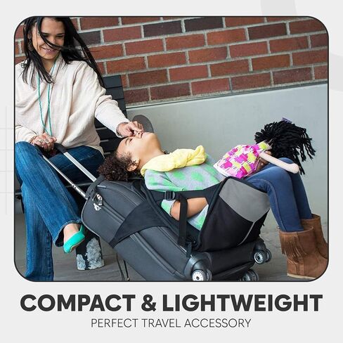 Kids Travel Seat, Kids Seat, Portable Folding Luggage with Seat Belt, Portable Travel Seat, Kids Suitcase Seat, Set Kids Luggage Seat with Seat Belt & Portable Travel Footrest, BLACK in Saudi Arabia
