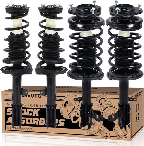 271951 271952 171953 171954 مجموعة دعامات أمامية وخلفية كاملة متوافقة مع 1998-2002 Chevy Prizm / 1993-2002 Toyota Corolla / 1993-1997 Geo Prizm 4 قطع (يسار ويمين) ممتص الصدمات in Saudi Arabia