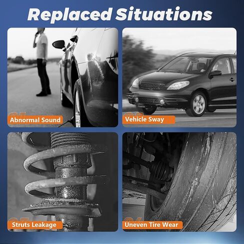 271951 271952 171953 171954 مجموعة دعامات أمامية وخلفية كاملة متوافقة مع 1998-2002 Chevy Prizm / 1993-2002 Toyota Corolla / 1993-1997 Geo Prizm 4 قطع (يسار ويمين) ممتص الصدمات in Saudi Arabia