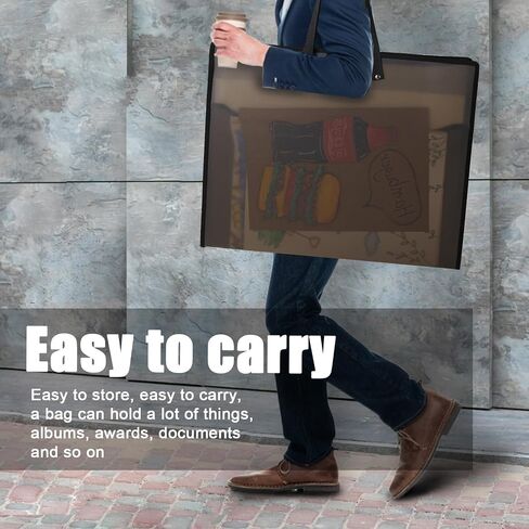 Art Portfolio Bags Storage Books (23.2 * 18.1inches) for Art Portfolio Folder, Posters Storage Bag with Zipper and Handle Mesh Folder Organizers for Poster, Painting Black in Saudi Arabia