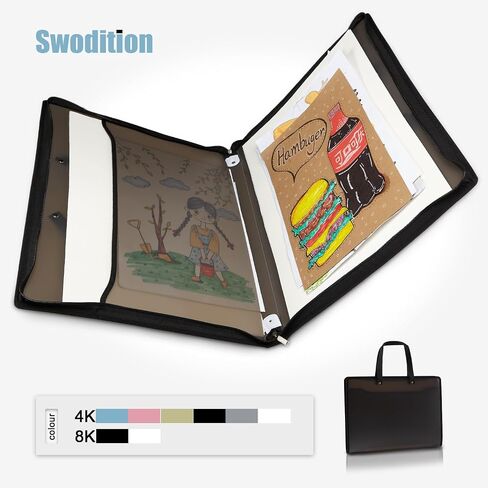 Art Portfolio Bags Storage Books (23.2 * 18.1inches) for Art Portfolio Folder, Posters Storage Bag with Zipper and Handle Mesh Folder Organizers for Poster, Painting Black in Saudi Arabia