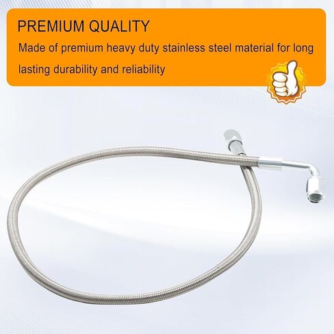 4AN Turbo Oil Feed Line 24" Length Steel braided 90 degree straight hose end pressure stainless steel material Remote turbocharger sensor Teflon Turbo feed wire 24 inch argent 551871 in Saudi Arabia