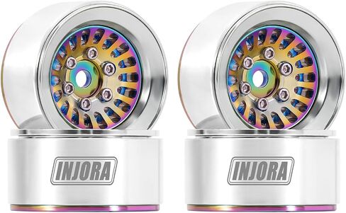 INJORA CNC Aluminium 1.0" Beadlock Wheel Rim for 1/18 1/24 RC Crawler (Full Color) in Saudi Arabia