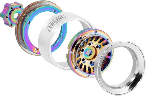 INJORA CNC Aluminium 1.0" Beadlock Wheel Rim for 1/18 1/24 RC Crawler (Full Color) in Saudi Arabia