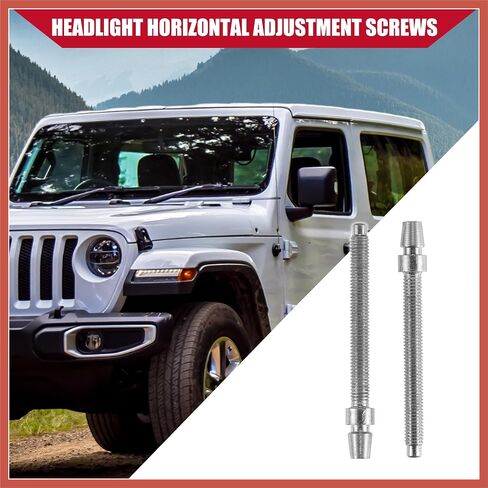 ACROPIX No.55078114AA Headlight Horizontal Adjustment Screws for Jeep Wrangler JK 2007-2018 / Inner/Durable / 2 Pcs/Silver Tone Car Parts in Saudi Arabia
