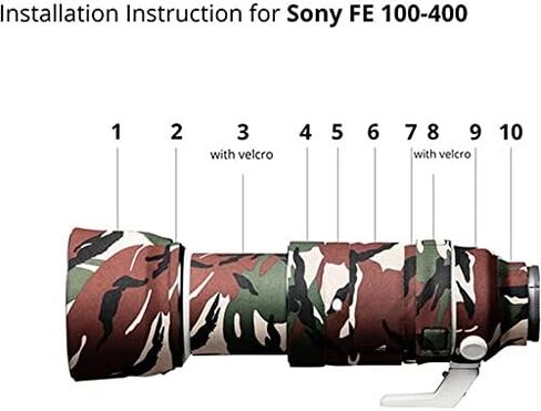 easyCover Lens Oak Neoprene Cover for Sony FE 100-400mm f/4.5-5.6 GM OSS Lens, Brown Camouflage in Kuwait