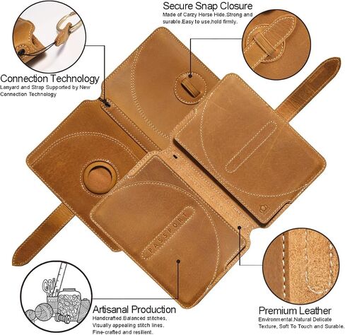 Passport Wallet - Leather Passport Book Cover - Passport Holder for Travel Family- Genuine Leather Travel Wallet Passport Holder for Man - Passport Sleeve with Slot for Airtag in Saudi Arabia
