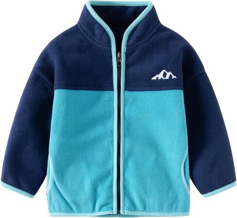 Toddler Boys Polar Fleece Full-Zip Mock Jacket With Pockets Unisex Kid Lightweight Fall Coat Outwear Standing Collar in Saudi Arabia
