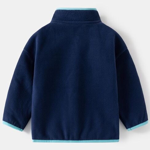 Toddler Boys Polar Fleece Full-Zip Mock Jacket With Pockets Unisex Kid Lightweight Fall Coat Outwear Standing Collar in Saudi Arabia