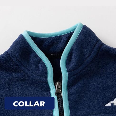 Toddler Boys Polar Fleece Full-Zip Mock Jacket With Pockets Unisex Kid Lightweight Fall Coat Outwear Standing Collar in Saudi Arabia