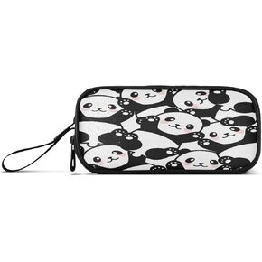Kcldeci Cute Panda Pencil Case, Black White Pencil Bag Storage Pouch Pen Pencil Marker Stationery Bag Holder for Middle High School College and Office