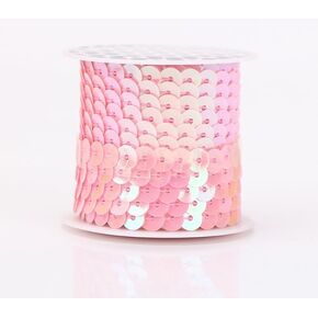 4.5m/Reel x 0.24 Inch Flat Sequin Strip Laser Sequins Fabric Paillette Spangle Sequins Trim for Crafts DIY Sequin Fringe Sewing (White)