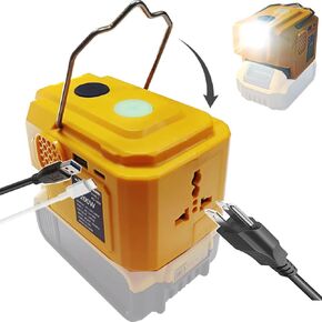 200W Power Inverter for Milwaukee M18 Battery, DC 20V to AC 110-120V Battery 18V Inverter,Battery Powered Outlet with 1 USB Ports & 1 Type-C & 1 AC Outlet,LED Portable Power Station Adapt(No Battery)