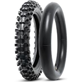 3.00-12 (80/100-12) 4PR TT 50M Dirt Bike Front/Rear Tire and 80/100-12 Heavy Duty Inner Tubes Compatible with 3.00-12 (80/100-12) Off Road Pit Dirt Bike Motorcycle Tires (P-2006)