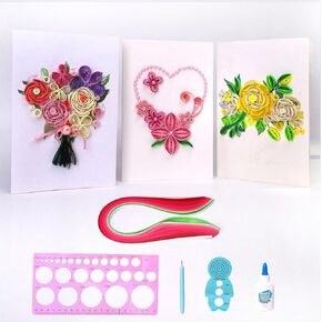 ACADOIT DIY Christmas Card Making Kit with Quilling Tool- Fun Quilling Craft Kit and Matching Envelopes Thank You Card Art Crafts for Beginners -for Boys Girls and Adults