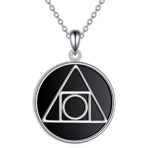 YAFEINI Alchemy Necklace Sterling Silver Seal of Light Symbol Alchemy Jewelry Alchemy Symbol Pendant Necklace for Women Men