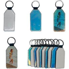 10 Pieces Sublimation Keychain (Blank leather + 7 Colors leather) Both Sides Can Be Sublimated DIY Craft in Saudi Arabia