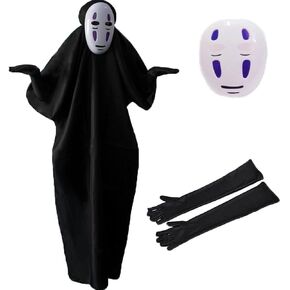 No Face Man Kaonashi Cosplay Outfits with Mask Halloween Costume
