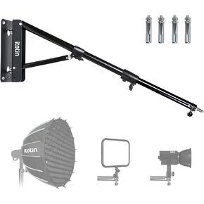 ذراع ذراع مثلث للتثبيت على الحائط للضوء الدائري، حامل تثبيت على الحائط قابل للتعديل، يدعم دوران مرن 170 درجة، أقصى طول 4.4 قدم/135 سم للتصوير الفوتوغرافي في استوديو ستروب فلاش سوفت بوكس ​​عاكس مظلة in Kuwait