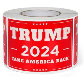 ASUNO Trump 2024 Stickers Take America Back Bumper Self-Adhesive Decal Vinyl 2" x 3" Waterproof Trump Roll Clings for Car Trucks Window Laptop Red 300 PCS