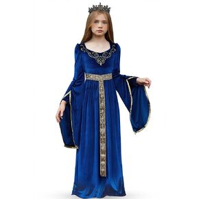 BesserBay Girls Halloween Medieval Renaissance Princess Elegant Dress Queen Velvet Outfit 4-14 Years in Saudi Arabia