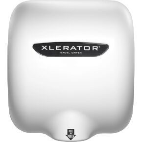 XLERATOR XL-BW Automatic High Speed Hand Dryer with White Thermoset (BMC)Cover and 1.1 Noise Reduction Nozzle, 12.5 A, 110/120 V