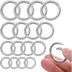 Lusofie 16 Pcs O Ring Clip Spring O Ring Clasp Round Mini Carabiner for Bag Purse Handbag Strap Craft Jewelry Making