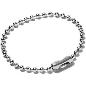 Zavaca Pack of 100 Pcs 10cm Silver Alloy Tone Connector Clasp Ball Chains Keychain Tag Brads Key Chains Silver Key Rings Accessories Necklace Extender for Making Necklaces Pendants Jewelry Dog Tag